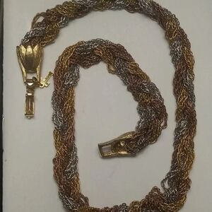 Vintage Trifari Tricolor chain necklace